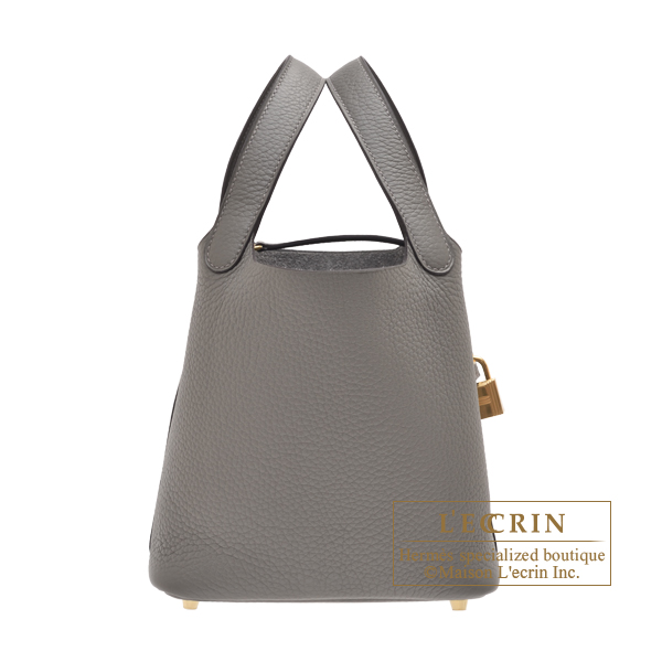 Hermes Picotin Lock casaque bag PM Etain/Etoupe grey Clemence leather  Silver hardware