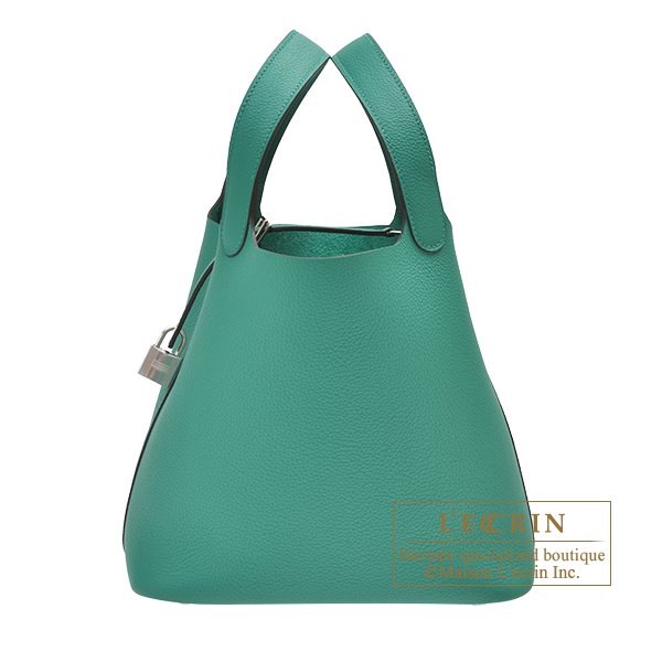 Hermes　Picotin Lock bag MM　Vert Jade　Maurice leather　Silver hardware