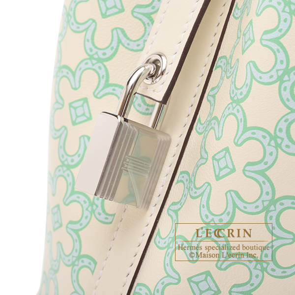 Hermes Picotin Lock Micro Hand Bag Lucky Daisy Floral Bucket Nata Green  Auth New