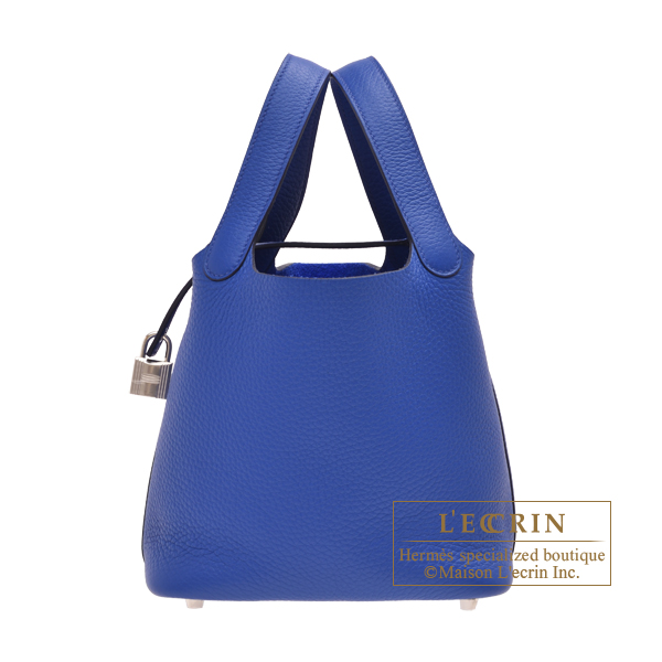 Hermes　Picotin Lock bag 18/PM　Blue royal　Clemence leather　Silver hardware