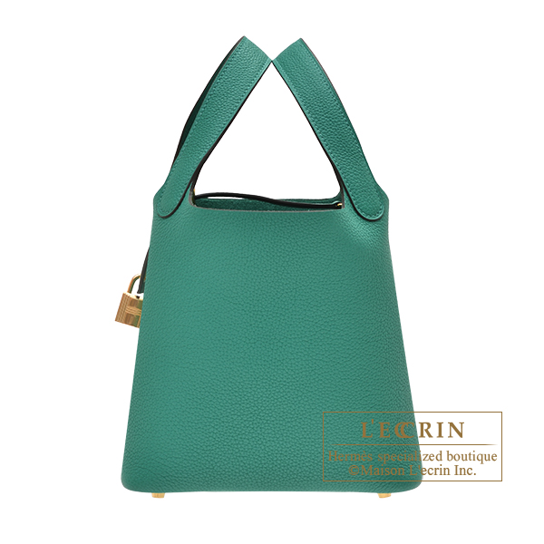 Hermes　Picotin Lock bag 18/PM　Vert Jade　Maurice leather　Gold hardware