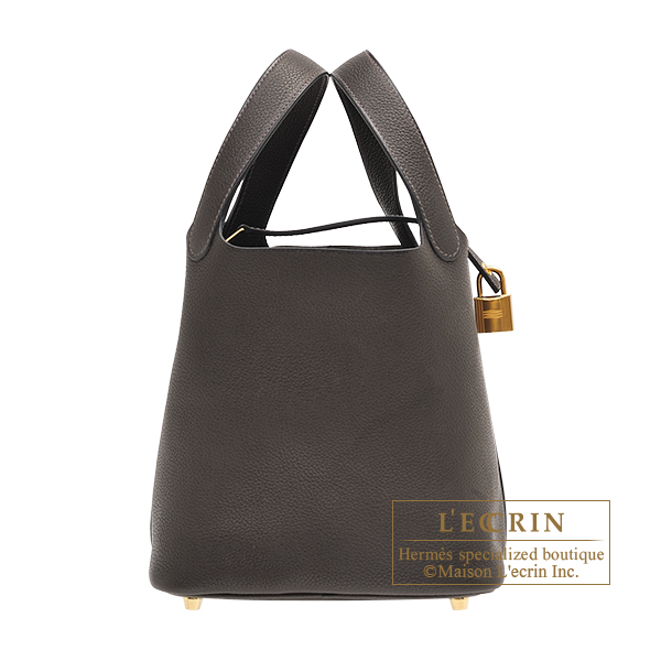 Hermes Picotin Lock bag PM Ebene Barenia faubourg leather Gold