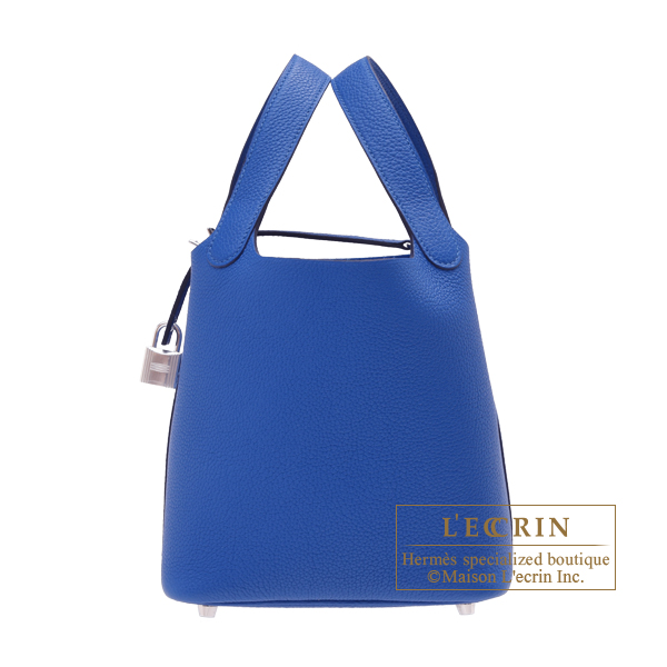 Hermes　Picotin Lock bag 18/PM　Blue france　Clemence leather　Silver hardware