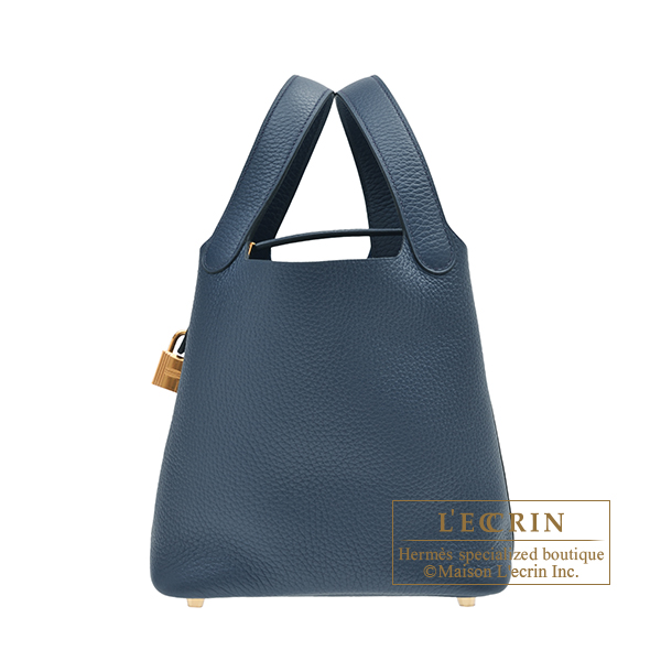 Hermes　Picotin Lock bag 18/PM　Blue de prusse　Clemence leather　Gold hardware