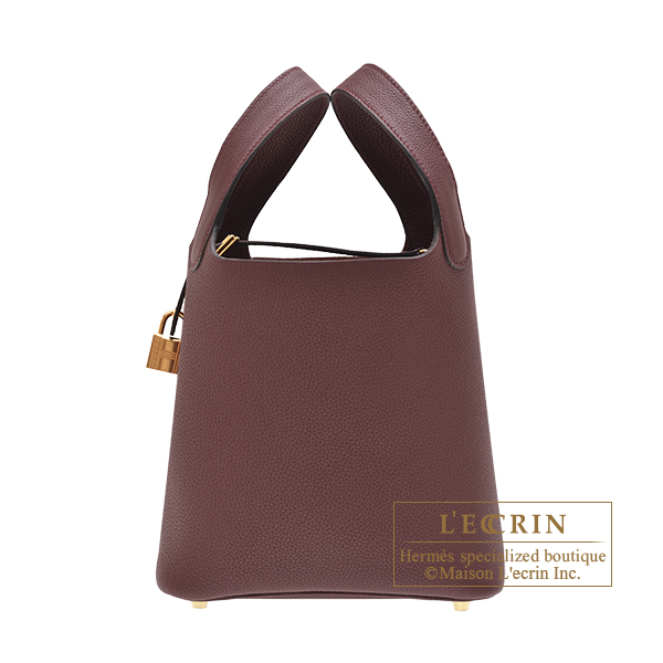 Hermes　Picotin Lock bag PM　Bordeaux　Maurice leather　Gold hardware