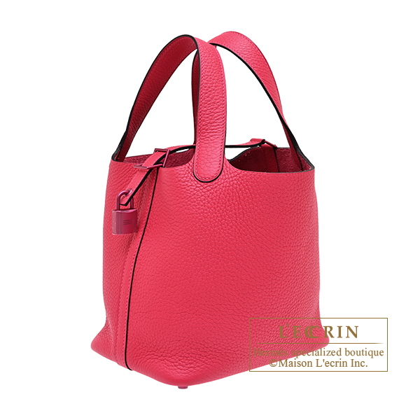 Hermes Picotin Lock Monochrome bag 18/PM So-pink Rose mexico Clemence leather Pink hardware