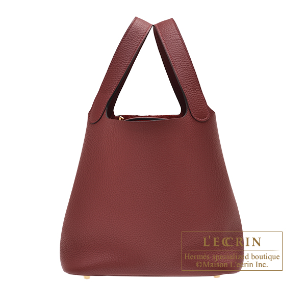 Hermes　Picotin Lock bag MM　Rouge H　Clemence leather　Gold hardware