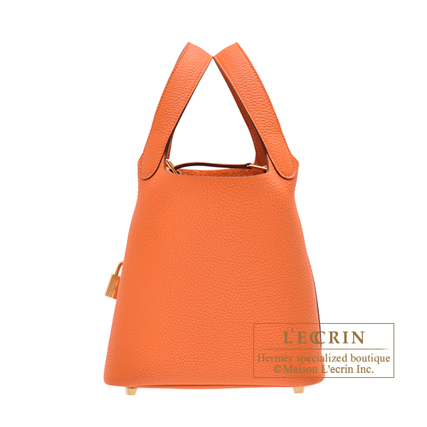 Replica Hermes Picotin Lock 22 Bag In Orange Clemence Leather