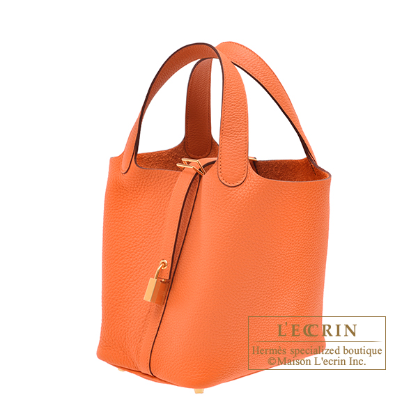 Replica Hermes Picotin Lock 22 Bag In Orange Clemence Leather