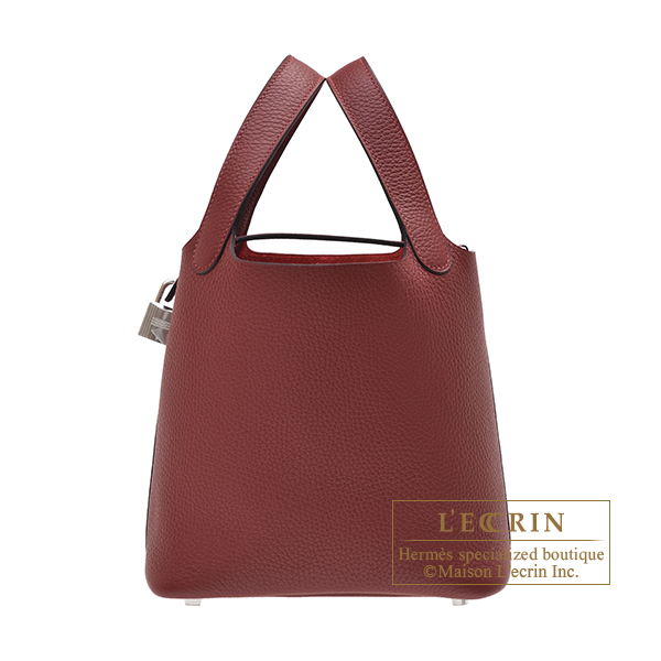Hermes　Picotin Lock bag PM　Rouge H　Clemence leather　Silver hardware