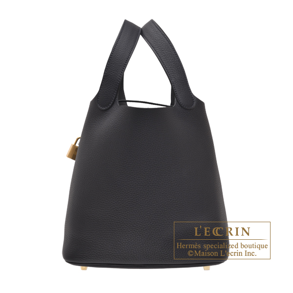 Hermes　Picotin Lock bag MM　Caban　Clemence leather　Gold hardware