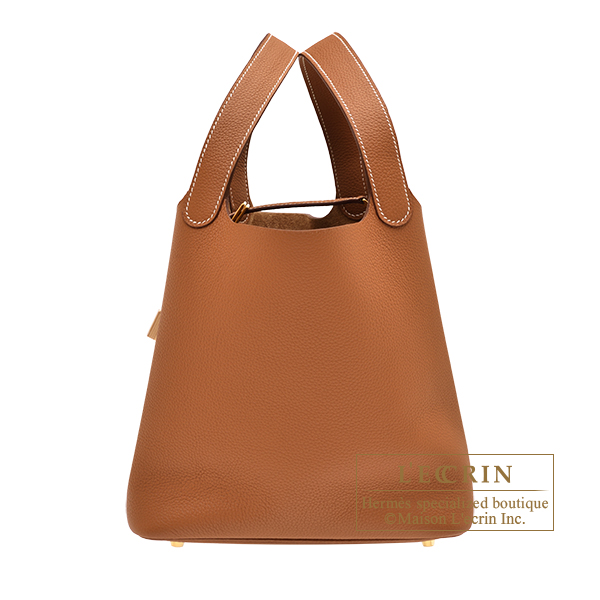 Hermes　Picotin Lock bag MM　Fauve　Maurice leather　Gold hardware