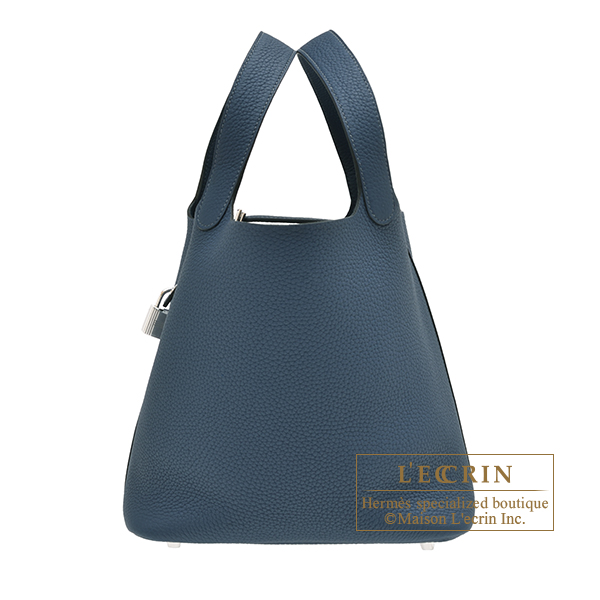 Hermes　Picotin Lock bag 22/MM　Blue de presse　Clemence leather　Silver hardware