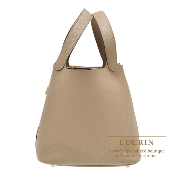 Hermes　Picotin Lock bag 22/MM　Beige marfa　Clemence leather　Gold hardware