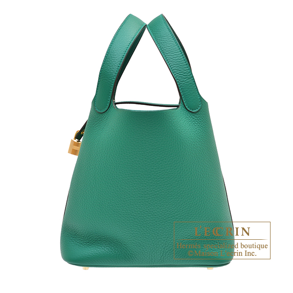 Hermes　Picotin Lock bag 22/MM　Vert vertigo　Clemence leather　Gold hardware