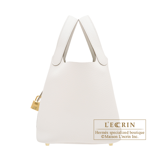 Hermes Picotin Lock bag 18 PM Gris pale Clemence leather Gold hardware L ecrin Boutique Singapore