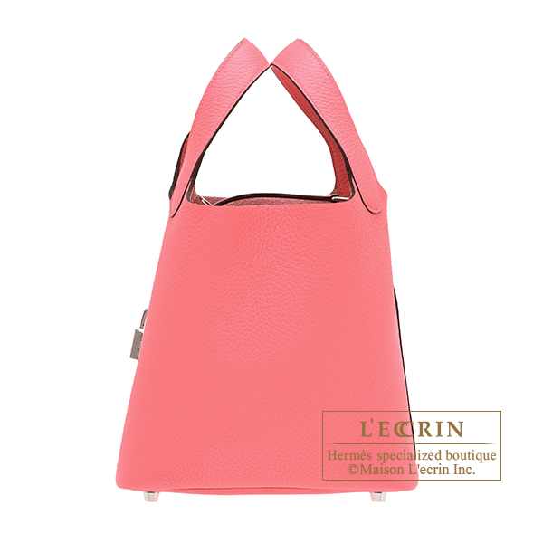 Hermes　Picotin Lock bag 18/PM　Rose azalee　Clemence leather　Silver hardware