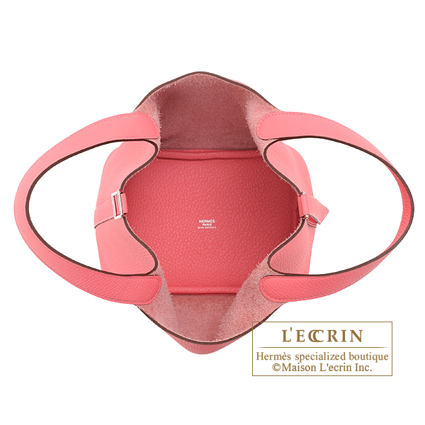 Hermes Picotin Lock bag 18/PM Rose azalee Clemence leather Silver hardware
