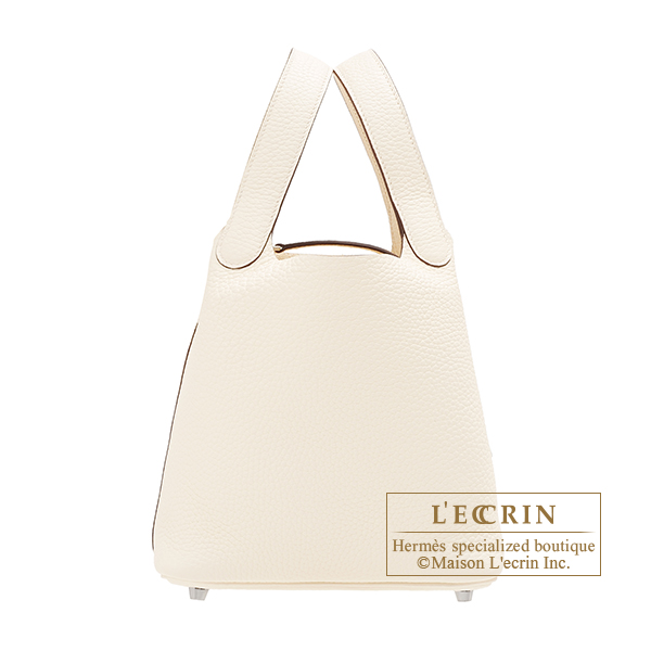 Hermes Picotin Lock bag 18/PM Nata Clemence leather Silver hardware