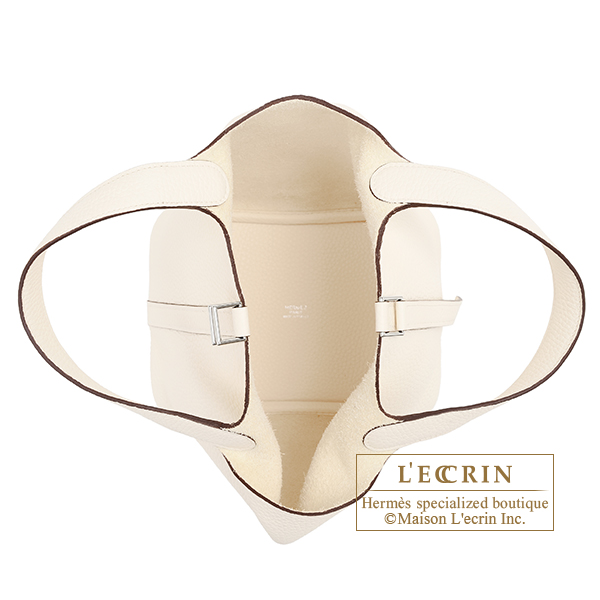 Hermes Picotin Lock bag 18/PM Nata Clemence leather Silver hardware