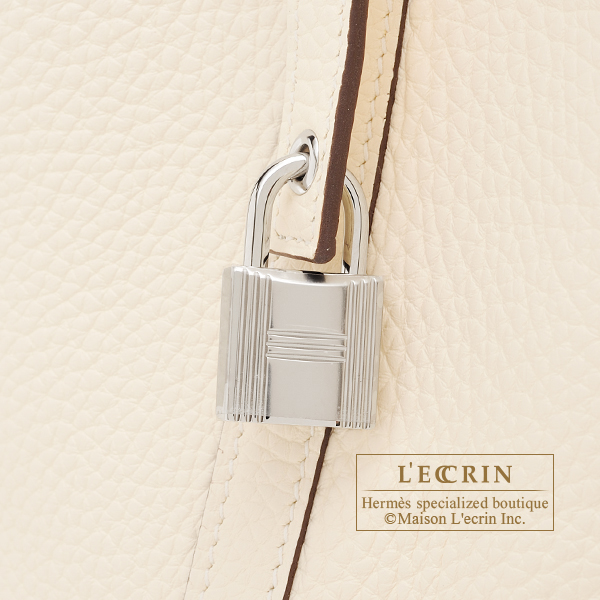 Hermes Picotin Lock bag 18/PM Nata Clemence leather Silver hardware