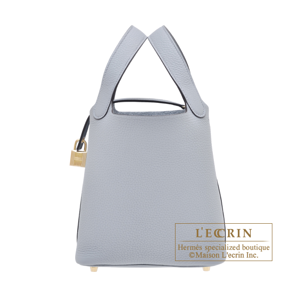 Hermes　Picotin Lock bag 18/PM　Gris pantin　Clemence leather　Champagne gold hardware