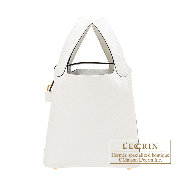 Hermes　Picotin Lock bag 18/PM　White　Clemence leather　Gold hardware