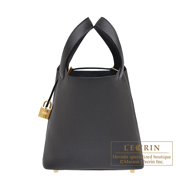 Hermes　Picotin Lock bag 18/PM　Dark bronze　Clemence leather　Gold hardware