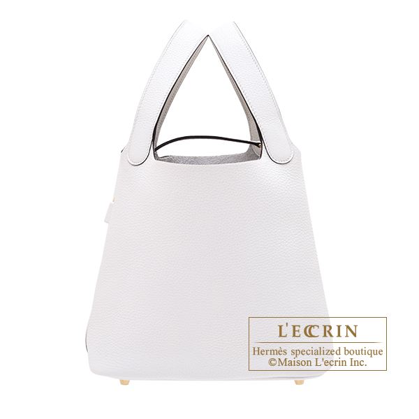 Hermes　Picotin Lock bag 22/MM　New white　Clemence leather　Gold hardware