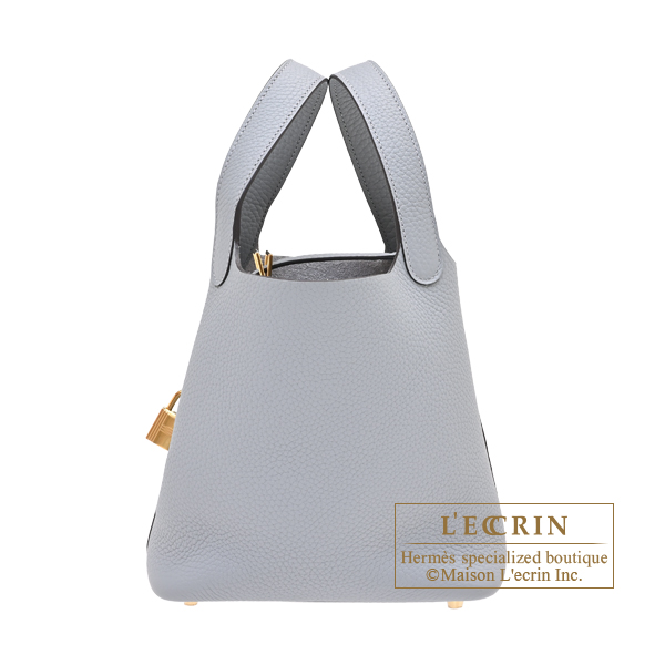 Hermes　Picotin Lock bag 18/PM　Gris pantin　Clemence leather　Gold hardware