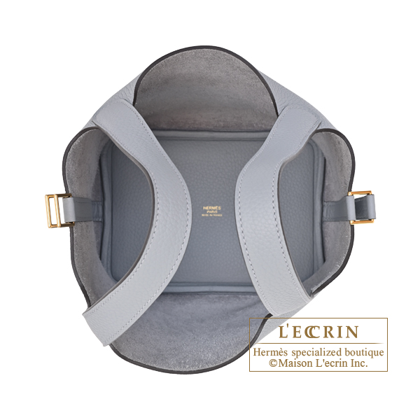 Hermes Picotin Lock bag 18/PM Gris pantin Clemence leather Gold hardware