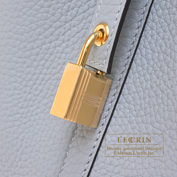 Hermes Picotin Lock bag 18/PM Gris pantin Clemence leather Gold hardware