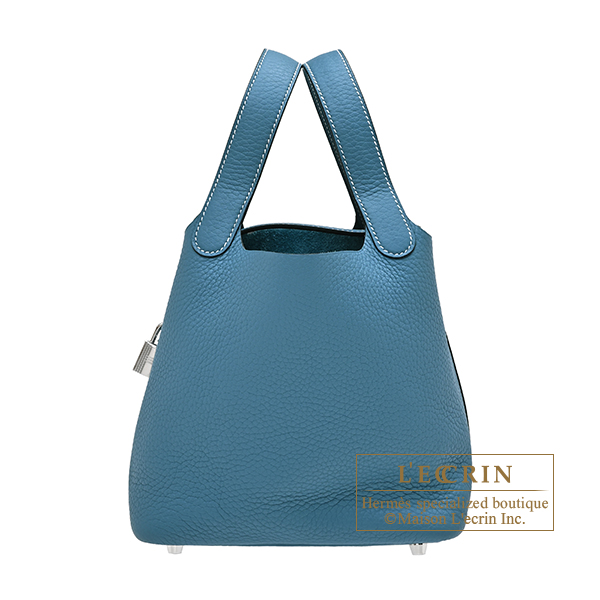 Hermes　Picotin Lock bag 18/PM　New blue jean　Clemence leather　Silver hardware