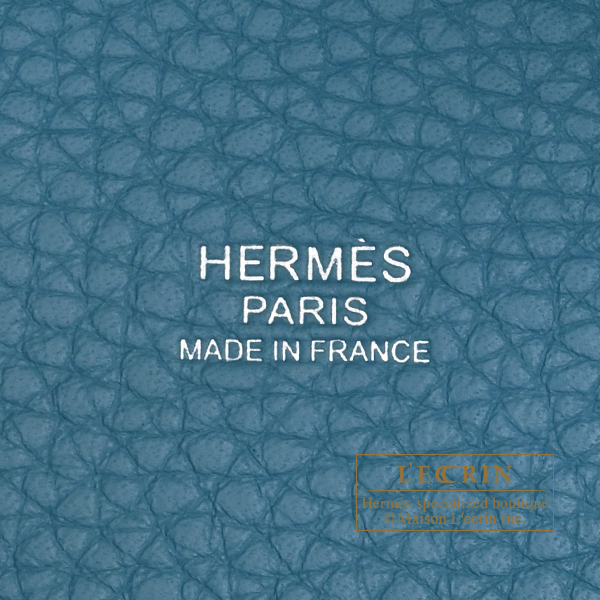 Hermes Picotin Lock bag 18/PM New blue jean Clemence leather Silver hardware