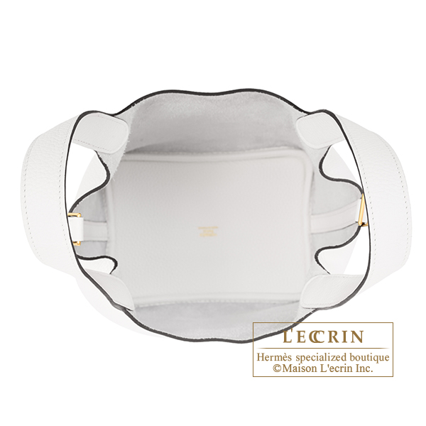 Hermes Picotin Lock bag 18/PM New white Clemence leather Gold hardware