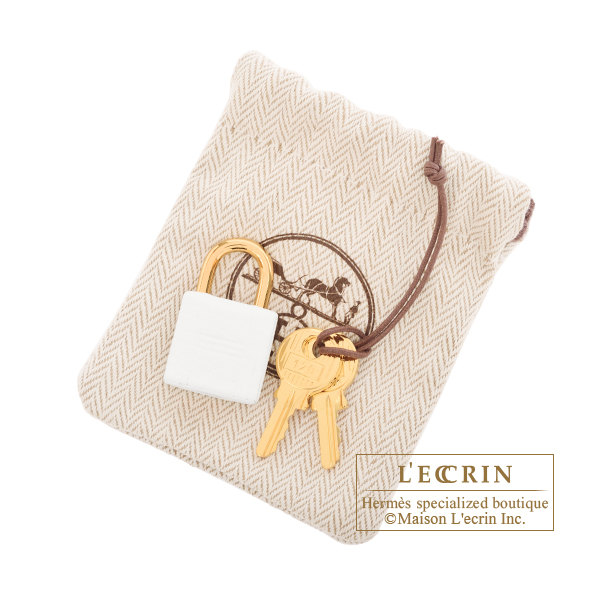 Hermes Picotin Lock bag 18/PM New white Clemence leather Gold hardware