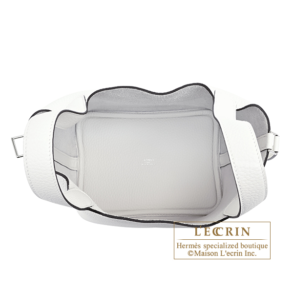 Hermes Picotin Lock bag 18/PM White Clemence leather Silver hardware