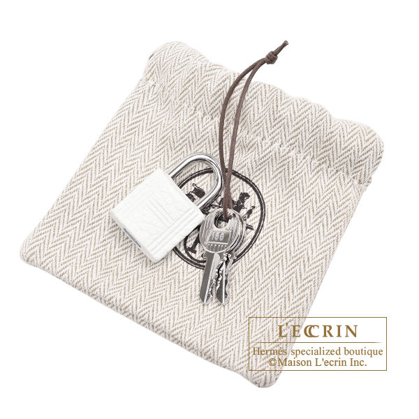 Hermes Picotin Lock bag 18/PM White Clemence leather Silver hardware