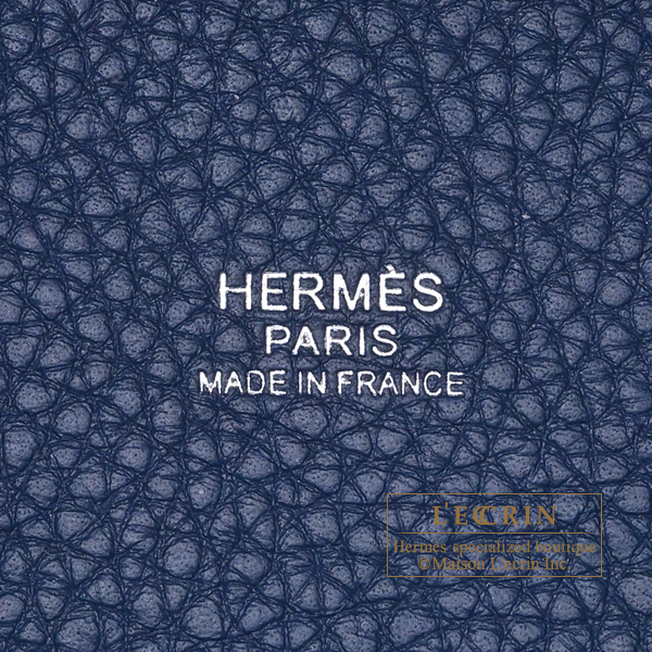 Hermes Picotin Lock bag 18/PM Blue navy Clemence leather Silver hardware