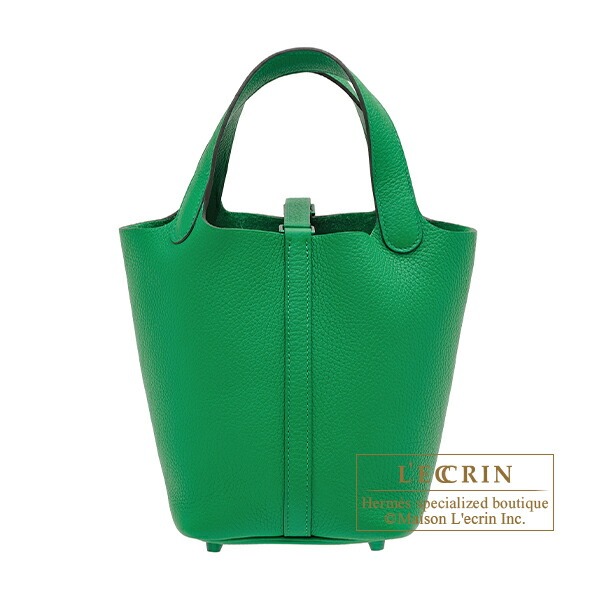 Hermes Picotin Lock Monochrome bag 18/PM So-green Bambou Clemence leather Green hardware