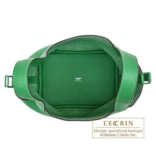 Hermes Picotin Lock Monochrome bag 18/PM So-green Bambou Clemence leather Green hardware