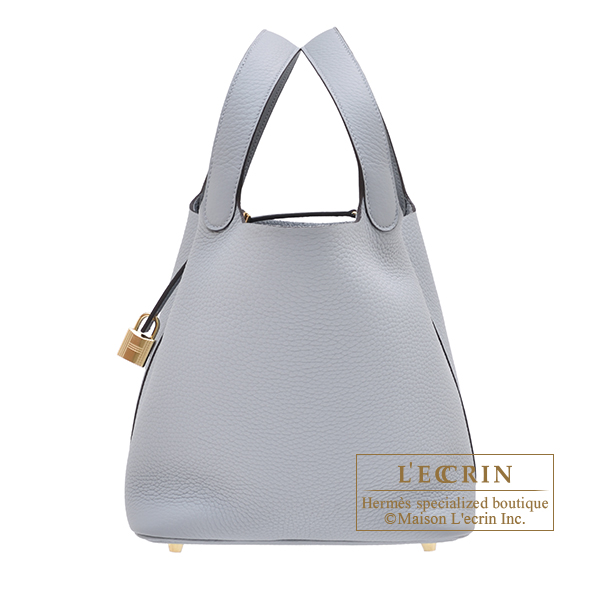 Hermes　Picotin Lock bag 22/MM　Gris pantin　Clemence leather　Champagne gold hardware