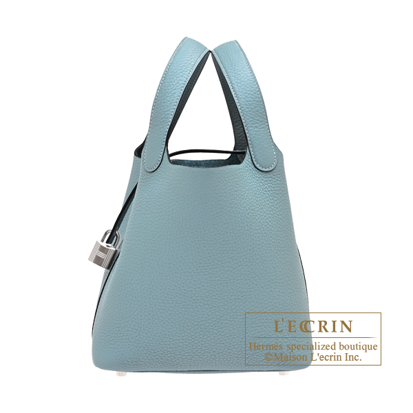 Hermes　Picotin Lock bag 18/PM　Ciel　Clemence leather　Silver hardware
