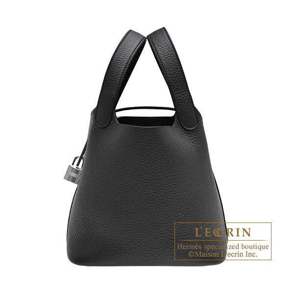 Hermes　Picotin Lock bag 18/PM　Black　Clemence leather　Silver hardware