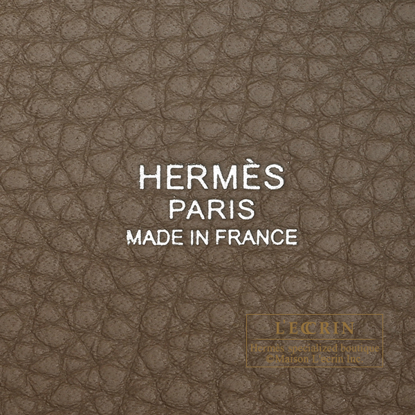 Hermes Picotin Lock bag 18/PM Etoupe grey Clemence leather Silver hardware
