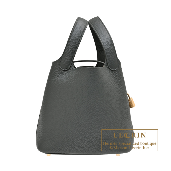 Hermes Picotin Lock bag 18/PM Vert mangrove Clemence leather Gold hardware