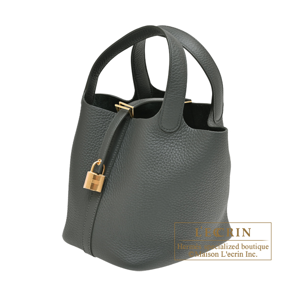 Hermes Picotin Lock bag 18/PM Vert mangrove Clemence leather Gold hardware