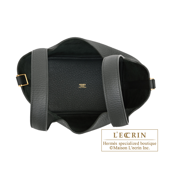 Hermes Picotin Lock bag 18/PM Vert mangrove Clemence leather Gold hardware
