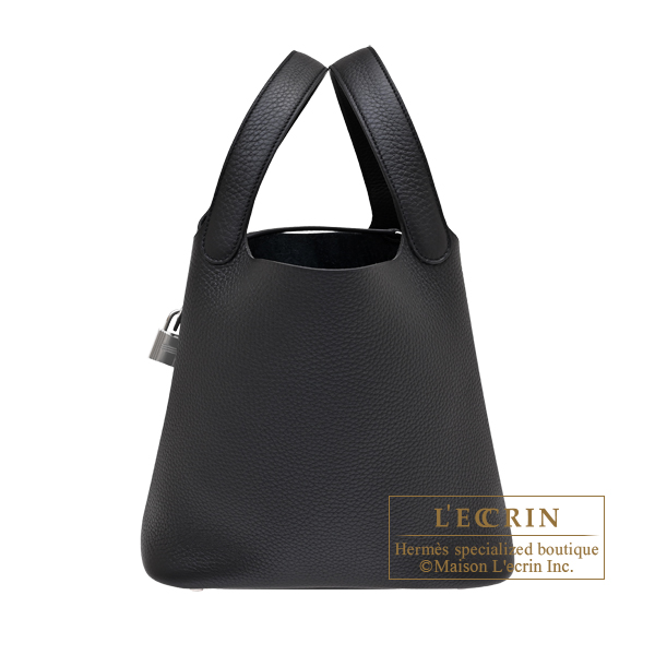 Hermes　Picotin Lock bag 22/MM　Black　Clemence leather　Silver hardware