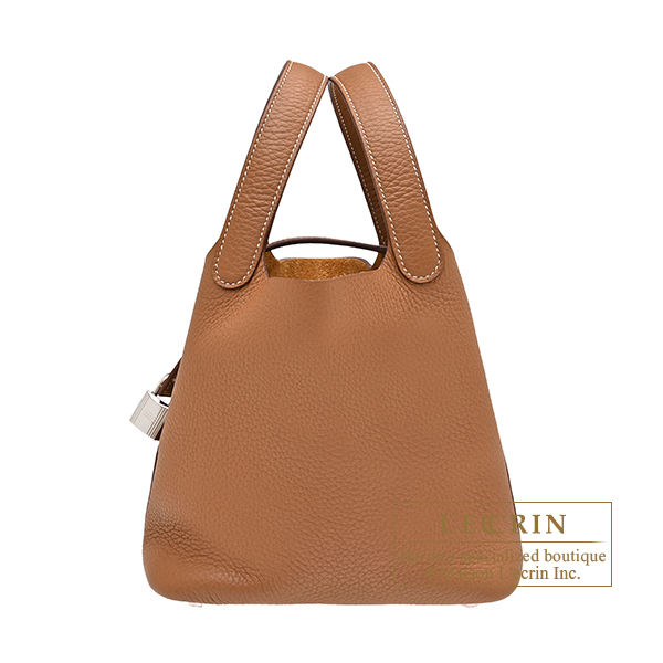 Hermes　Picotin Lock bag 18/PM　Gold　Clemence leather　Silver hardware